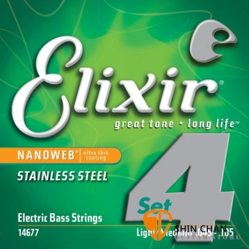 Elixir Nanoweb 不鏽鋼 電貝斯弦（.045~.105）14677【BASS弦/Elixir貝斯弦專賣店/進口貝斯弦】