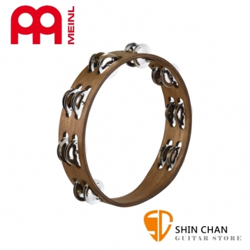 Meinl TA2WB 不鏽鋼雙排手搖鈴/鈴鼓 Tambourine 尺寸:10吋【型號:TA2WB/Walnut Brown/打擊樂器/手鼓/奧福樂器】