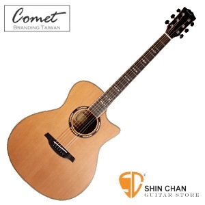 comet吉他 ▻ Comet 吉他 C-480 紅杉木單板 民謠吉他/木吉他（附贈Comet吉他袋/Pick/移調夾/背帶）指板鑲貝