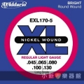 美國D'Addario EXL170-5 貝斯五弦（0.045~130）【貝斯弦專賣店/進口貝斯弦/EXL-170-5/DAddario】