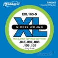 美國D'Addario EXL165-5 貝斯五弦（45~135）【DAddario/進口貝斯弦/EXL-165-5】