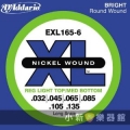 美國D'Addario EXL165-6 貝斯六弦（0.032~135）【貝斯弦專賣店/進口貝斯弦/EXL-165-6/DAddario】
